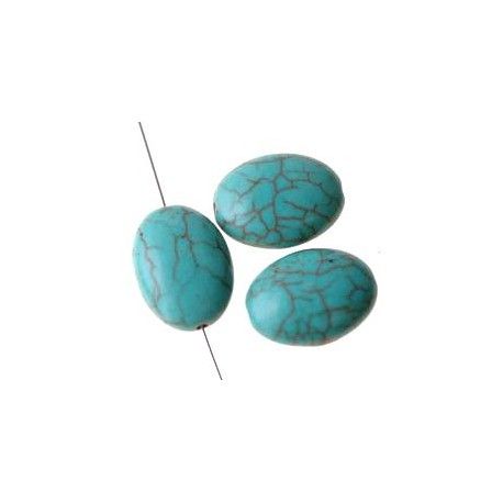 Howlite ovale 18x13mm TURQUOISE x3  - 1