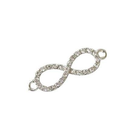 Intercalaire Infini Strass 33x10mm ARGENTÉ  - 1