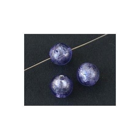 Ronde inclusion feuille d'argent 10mm TANZANITE x2  - 1