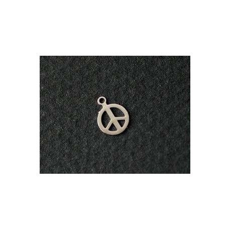 Laser cut émaillé peace and love 8x6mm ARGENTÉ x5  - 1