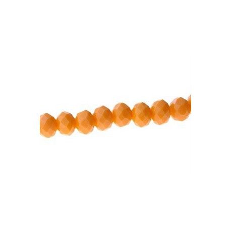 Ronde aplatie facettée 6x4mm LIGHT ORANGE OPAQUE fil 40cm  - 1