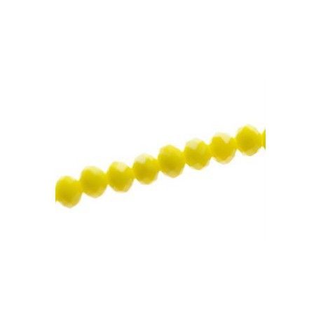 Ronde aplatie facettée 6x4mm JAUNE fil 40cm  - 1