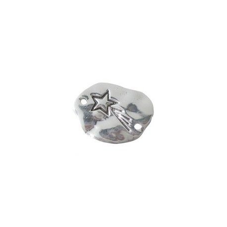 Intercalaire plaque étoile filante 17x14mm ARGENT 925  - 1