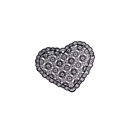 Laser cut émaillé coeur GM 50x43mm NOIR x1  - 1