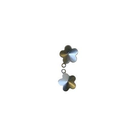 Support à coller pour fleur 10mm ARGENTÉ x1  - 1