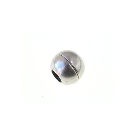 Fermoir boule aimanté 12x14mm ARGENTÉ x1  - 1