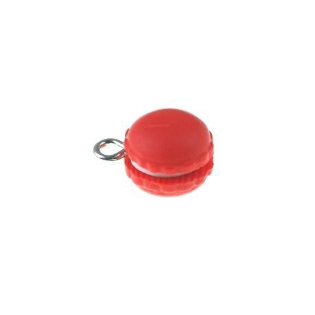 Macaron polymère 14x11mm ROUGE x1  - 1