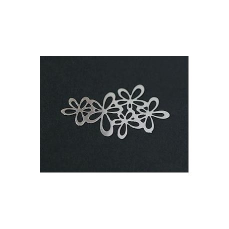 Laser cut cascade de fleurs 34x19mm ARGENTÉ x1  - 1