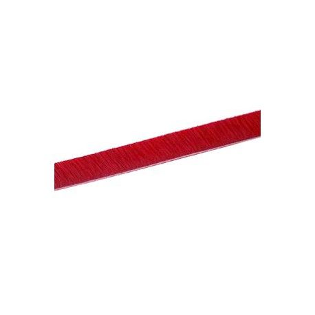 Lanière peau avec poils 5mm ROUGE x35cm  - 1