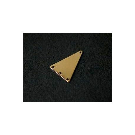 Intercalaire triangle 4 trous 19.5x14mm Plaqué or 24 Kt x1  - 1