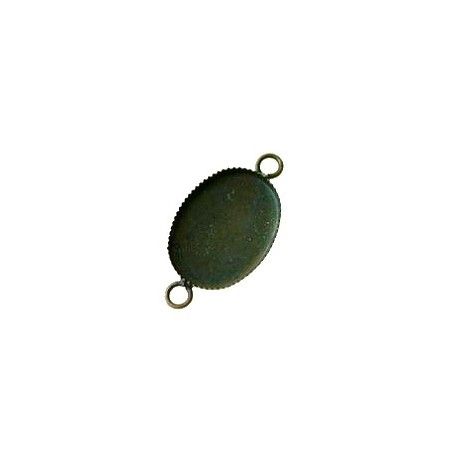 Support pour cabochon 2 anneaux 26x13mm LAITON VIEILLI x2  - 1