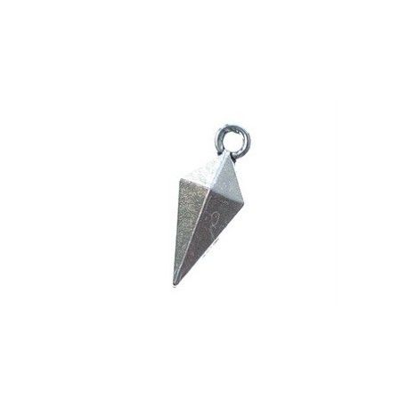 Breloque losange diamanté 16.7x6.7mm ARGENTÉ VIEILLI x4  - 1