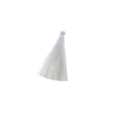 Pompon polyester soyeux 70mm WHITE