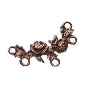 Intercalaire 5 anneaux roses 29x15mm CUIVRE VIEILLI