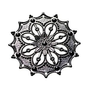 Estampe ronde fleur centrale 43mm ÉTAIN