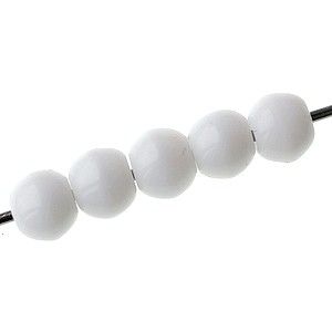 Ronde 6mm BLANC OPAQUE x10