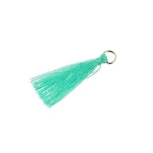 Pompon de fils avec anneau 22/25mm DARK MINT x3