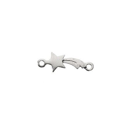 Mini intercalaire/Chandelier motif rosace 2 anneaux 9.5 mm argenté
