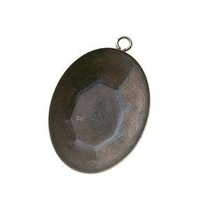 Support à coller pour cabochon ovale 30x22mm LAITON VIEILLI x1