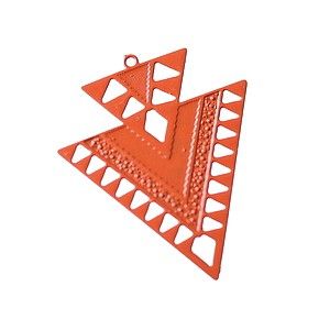 Laser cut double triangle émaillé 30x25mm ORANGE x1