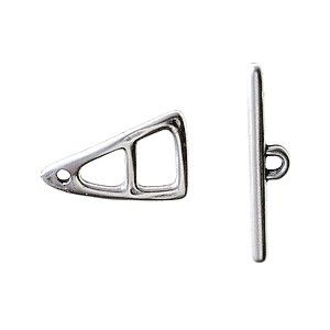 Fermoir toggle triangle 16.3x10mm ARGENTÉ x1