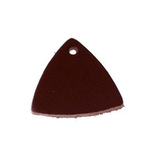 Triangle cuir 22 x 23 mm CHOCOLAT x1