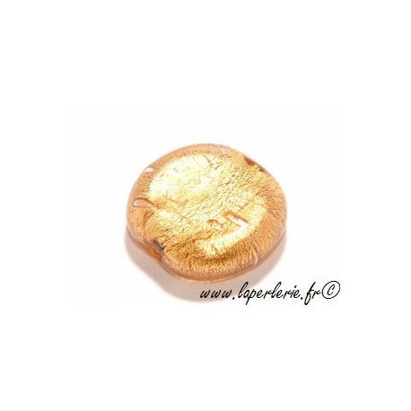 Ronde aplatie feuille d'or 26mm ROSE THE  - 1