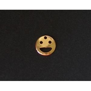 Breloque Smiley 10mm DORÉ x2