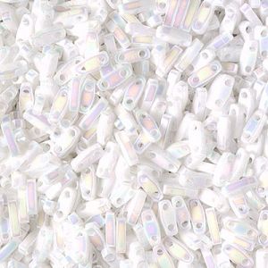 Quarter Tila Beads 471 White Pearl AB x 7.5g