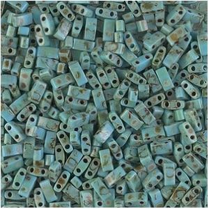 Half Tila 4514 Opaque Turquoise Blue Picasso x 7.5g