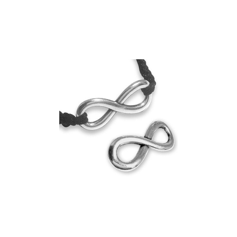 Intercalaire symbole infini argenté 12x30mm x1  - 1