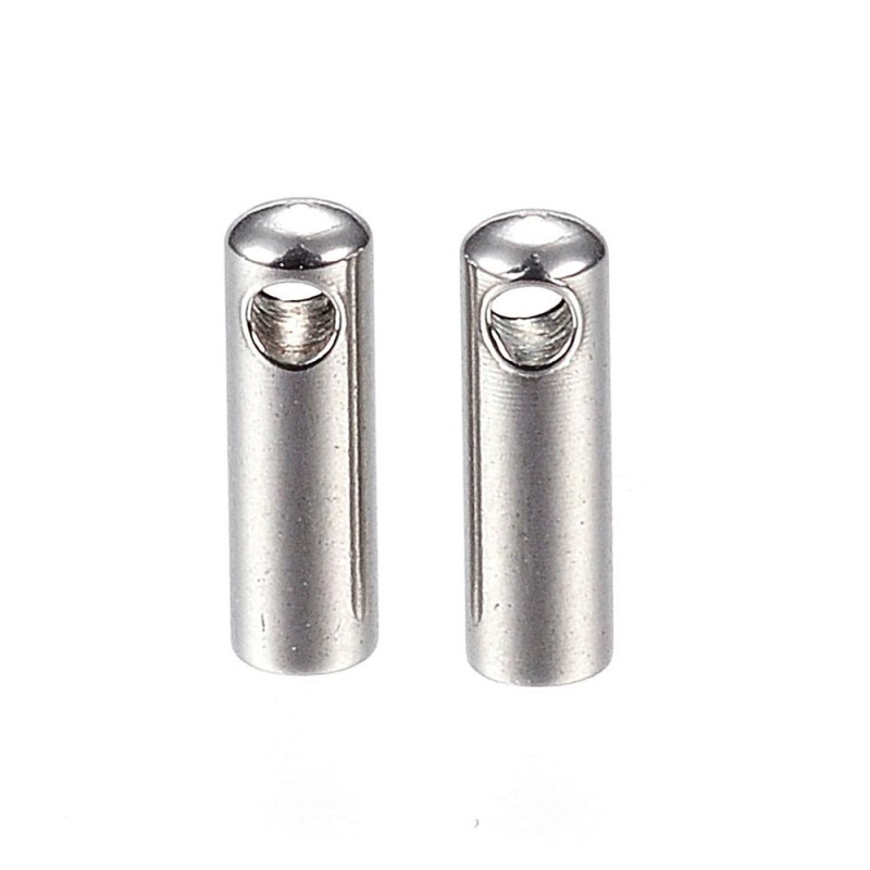 Embouts cordon 7.5x2.5mm en acier inoxydable x5  - 1