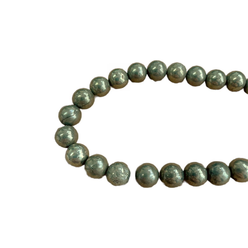 Ronde 8mm pyrite fil de 40cm x1  - 1