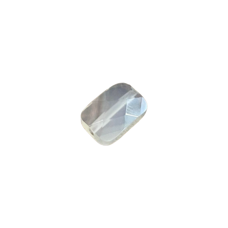 Rectangle facetté 10x7mm agate grise x1  - 2