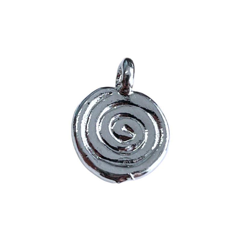 Pendentif spirale en argent 925 10 microns 11mm x1