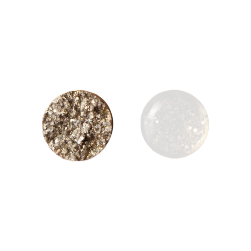 Cabochon polyester rond 12mm tons pailletés | 2 couleurs disponibles x2