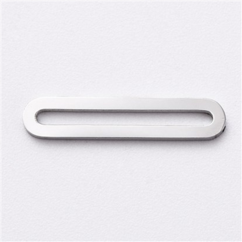 Intercalaire rectangle arrondi en acier inoxydable 13x3mm x1