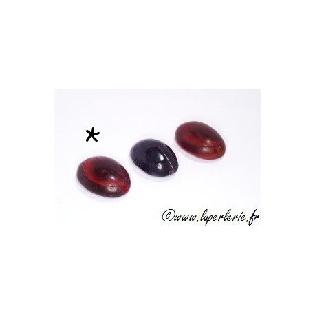 Perles en corne ovale 30X20mm ROUGE BORDEAUX  - 1