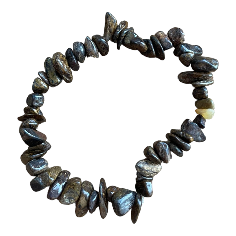 Bracelet Chips en Bronzite Naturelle - fil de 18cm x1