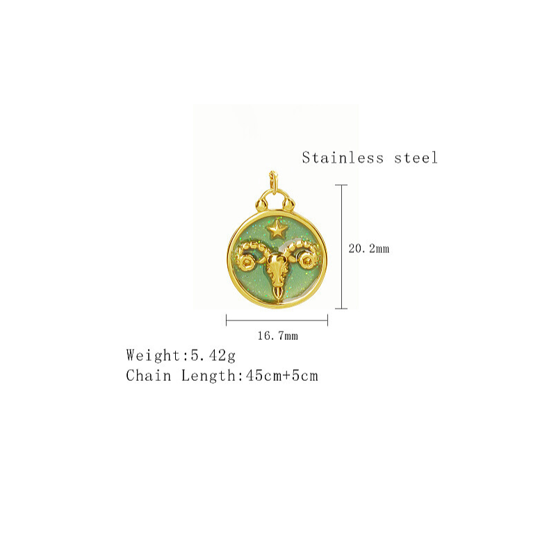 Pendentif Signe Astrologique - Doré à l'or fin 18K - Acier Inoxydable x1