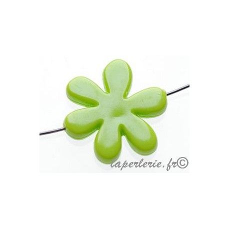 Fleur Matisse 6 pétales 23x20mm VERT ANIS x4  - 1