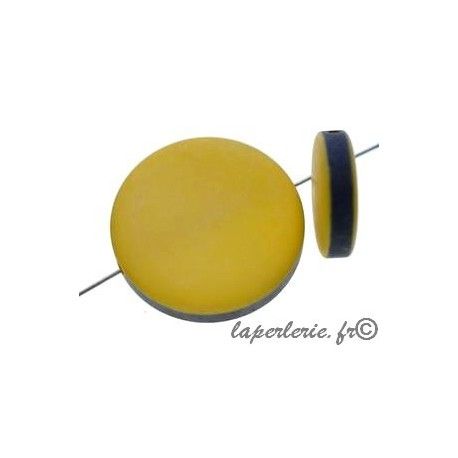 Disque aspect gommé 25mm JAUNE x2  - 1