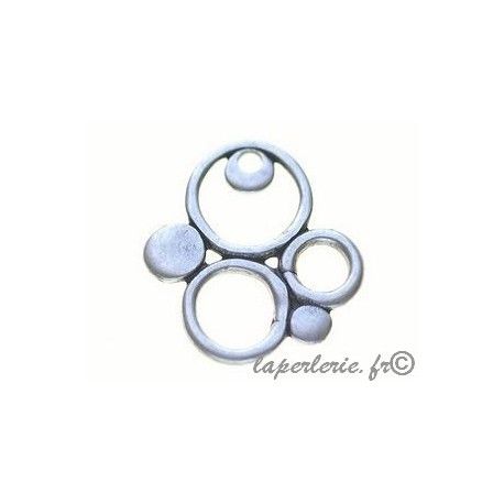 Pendentif design cercles 40x37mm ARGENTE VIEILLI  - 1