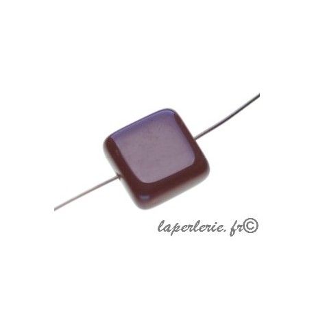 Carré aplati opaque 13x13mm ép.5mm CHOCOLAT x3  - 1