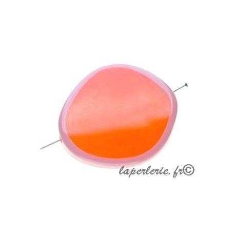 Palet bicolore 42x39mm ép.6mm ORANGE/ROSE  - 1