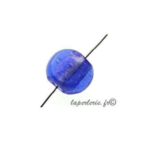 Ronde aplatie 20x18mm ép.8mm feuille d'argent SAPPHIRE  - 1