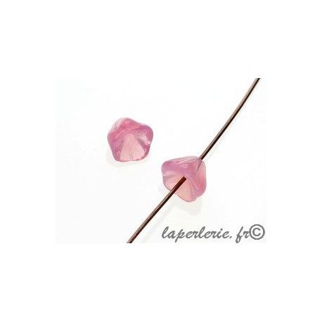 Fleur clochette 8x6mm ROSE OPAL x6  - 1