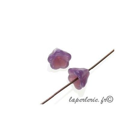 Fleur clochette 8x6mm LILAS OPAL x6  - 1