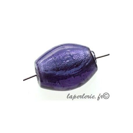 Ovale aplatie 26x20mm ép.9mm feuille d'argent DARK TANZANITE  - 1