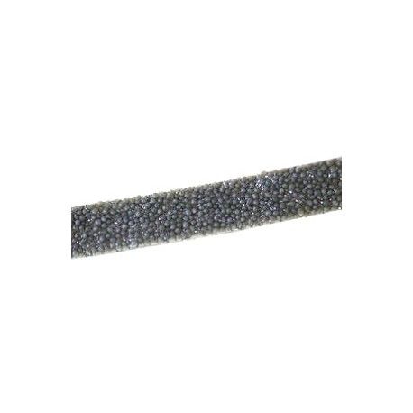 Lanière caviar fond pailleté 10mm GRIS x35cm  - 1